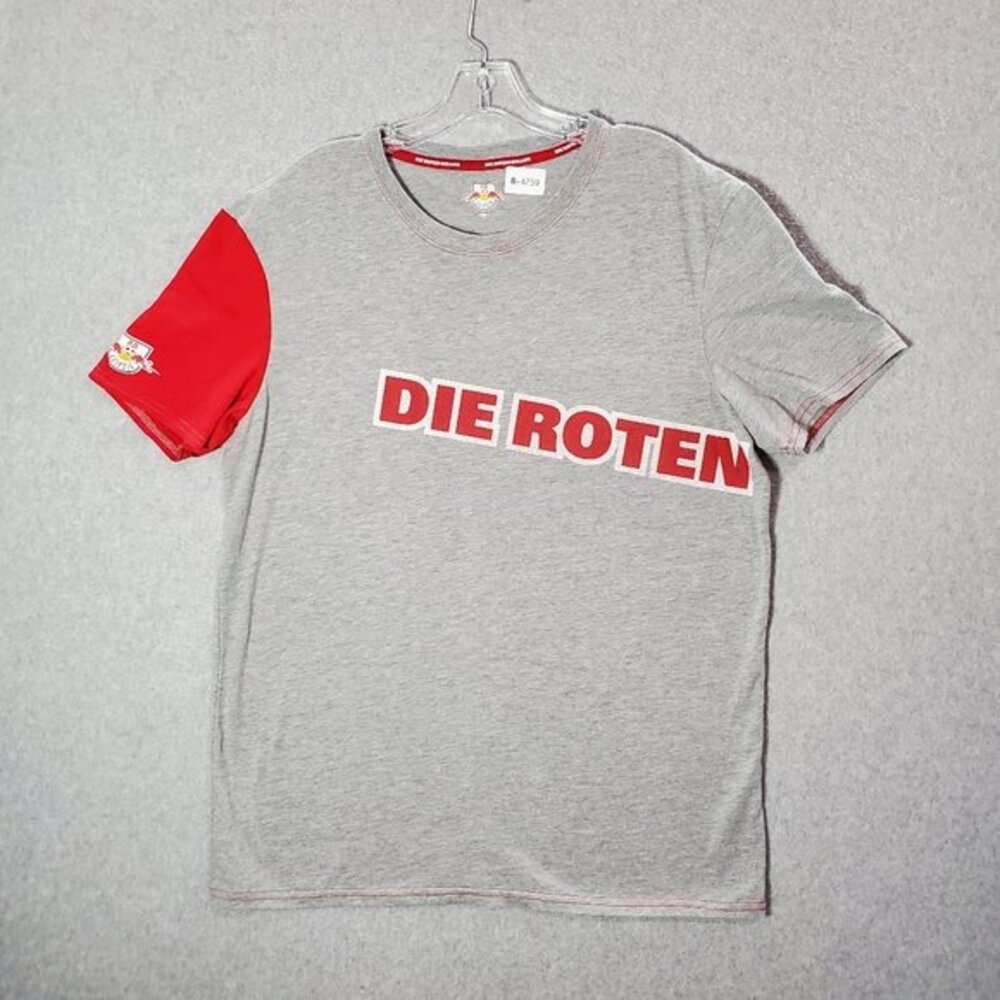 RB Leipzig Men Shirt Large Gray Die Roten Bullen Soccer Redbull Graphic Tee